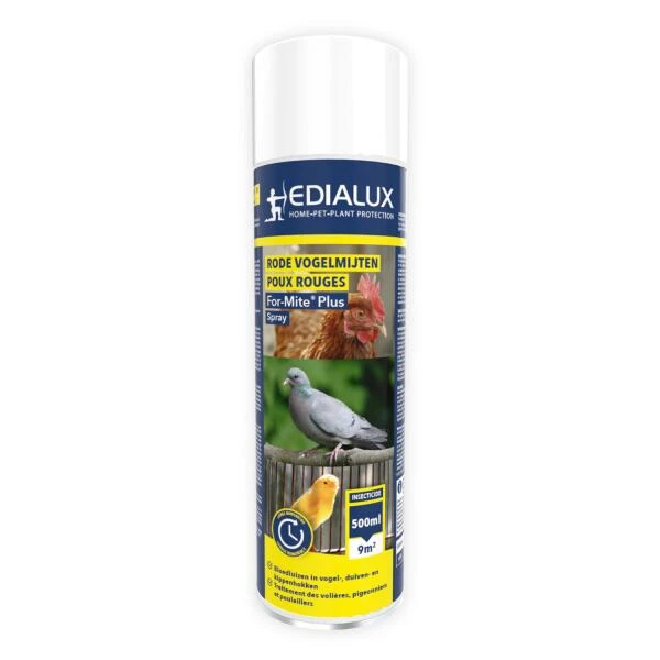 EDIALUX For-mite PLUS Aerosol - Tegen Bloedluizen 500 Ml 4 EDIALUX For-mite PLUS Aerosol - Tegen Bloedluizen 500 Ml - Afbeelding 2