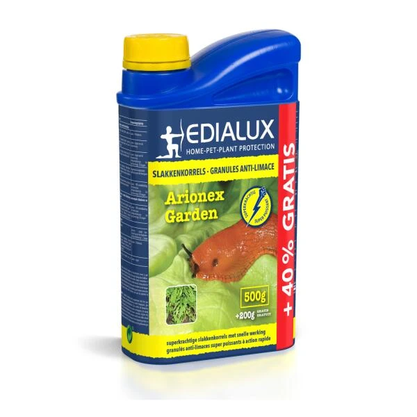 EDIALUX Anti- Slakkenkorrels Arionex Garden - 500 + 200 G Gratis 3 EDIALUX Anti- Slakkenkorrels Arionex Garden - 500 + 200 G Gratis