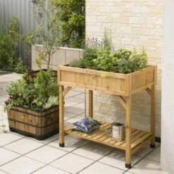 Vegtrug Kruidentafel 58 × 78 × 80 Cm - Naturel -Tuinadvies plantentafel kruidentafel 1540759393 1 600